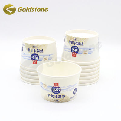 Contenedores de helados de laminación brillante Resistente a fugas Tazas de papel sostenibles