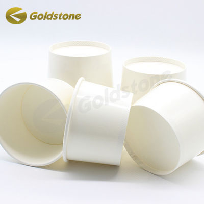 Cuencos de papel kraft blanco sostenibles para comidas ecológicas
