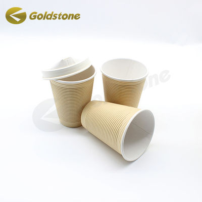 Tazas de papel ecológico de marca personalizada de 12 oz Kraft Ripple Cup ISO9001