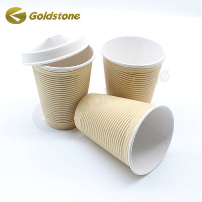 Diseño personalizado Taza de papel de pared de ondas Amistosa con el medio ambiente Tazas de café de pared de ondas