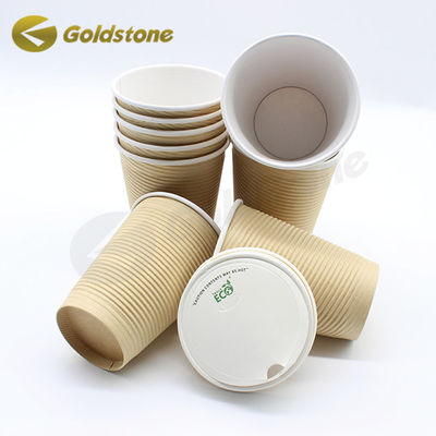 Taza de papel de pared en relieve Taza de papel compostable Logotipo personalizado para envases de alimentos