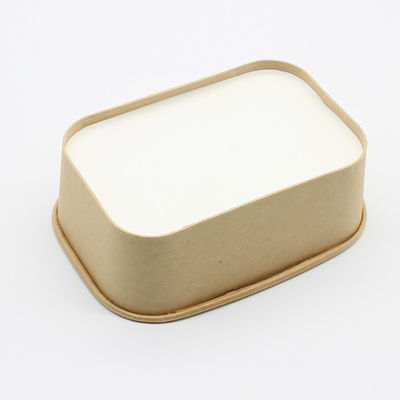 500 ml de alimentos seguros y versátiles Cuencos de papel rectangulares para ensaladas Postres de pasta