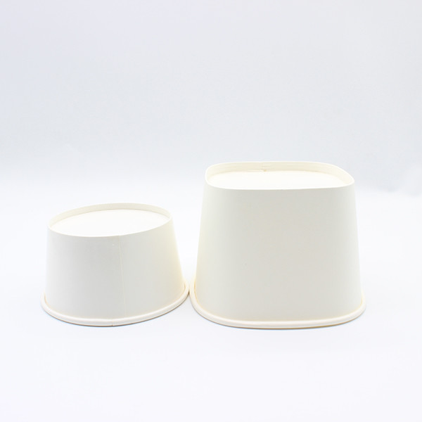 Cuencos de papel ecológicos de fondo cuadrado blanco Cuencos desechables blancos para sopa caliente 1