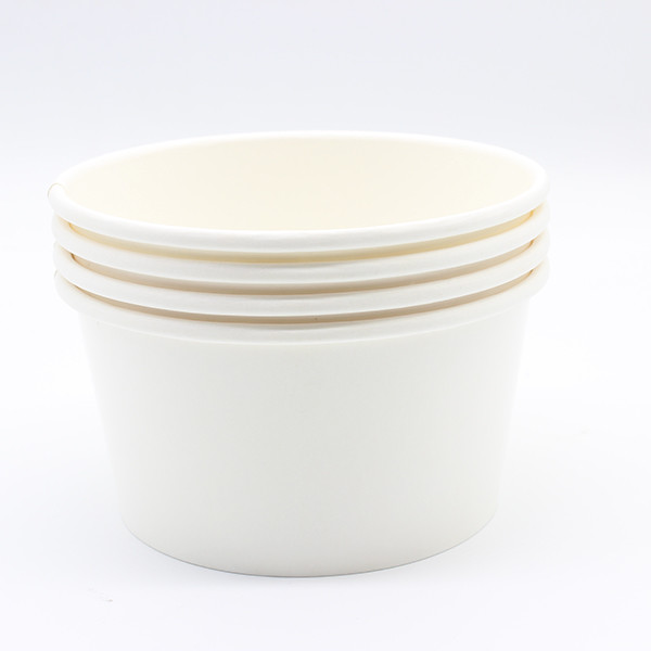 Cuencos de papel kraft blanco sostenibles para comidas ecológicas 2