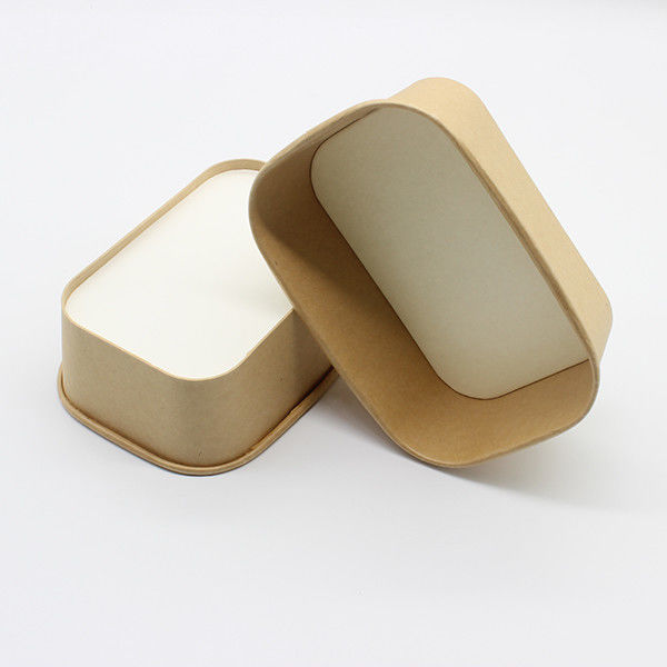 Cuencos de papel Kraft rectangulares Cuencos de sopa de papel Sostenibles Eco amigables 0