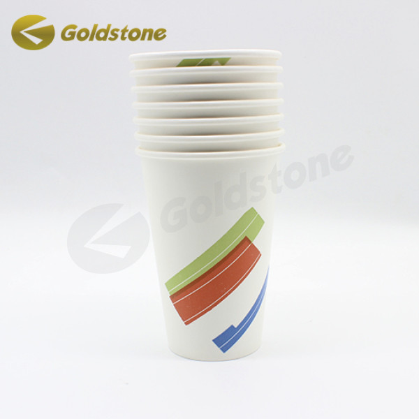Copas de papel de pared en relieve Copas de leche de papel de 12 oz Copas de papel sostenibles 0